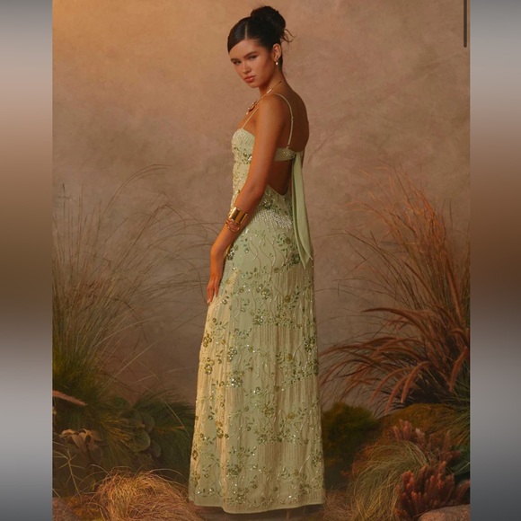 Peppermayo Celandine Beaded Maxi Dress in Lime - Picture 2 of 10